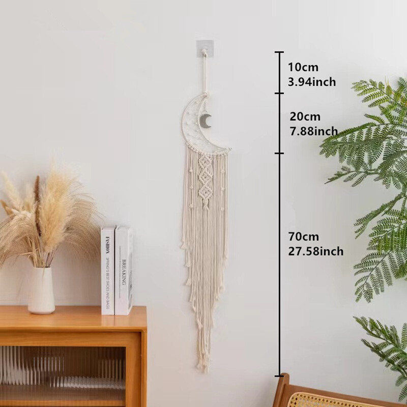 Szőtt gobelin Boho dekorációk Függő Makramé A Hold Bojt Lógó Díszít Álomfogó Karácsonyi Otthoni dekoráció Fali dekoráció