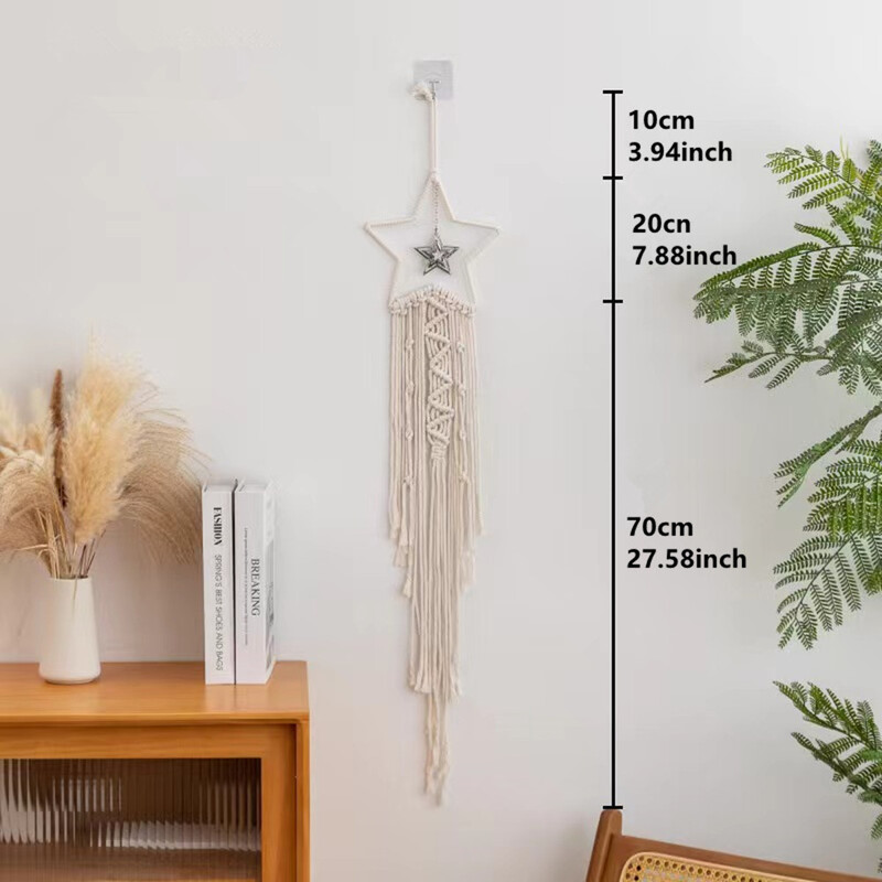 Szőtt gobelin Boho dekorációk Függő Makramé A Hold Bojt Lógó Díszít Álomfogó Karácsonyi Otthoni dekoráció Fali dekoráció
