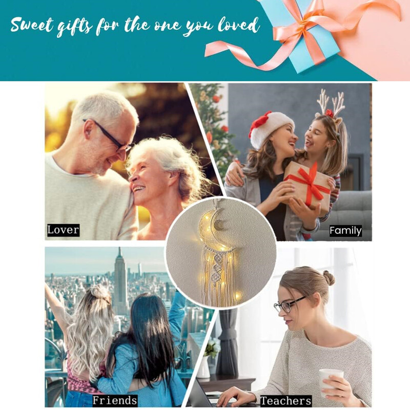 Szőtt gobelin Boho dekorációk Függő Makramé A Hold Bojt Lógó Díszít Álomfogó Karácsonyi Otthoni dekoráció Fali dekoráció