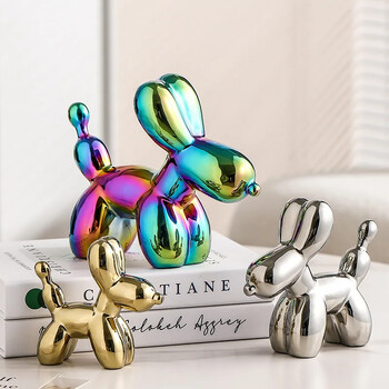 ERMAKOVA 11cm/4,3inch Creative Balloon Dog Abstract Κεραμικό Στολίδι Γλυπτό Ειδώλιο Άγαλμα Δώρο Διακόσμηση γραφείου σπιτιού