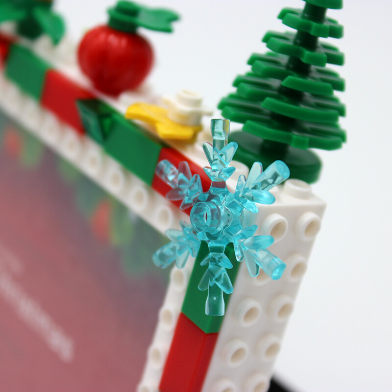 PinLiving karácsonyi barkács fotókeret építőkockák képkijelző tartó asztali dekoráció karácsonyi ajándékok gyerekeknek 6,7 hüvelykes