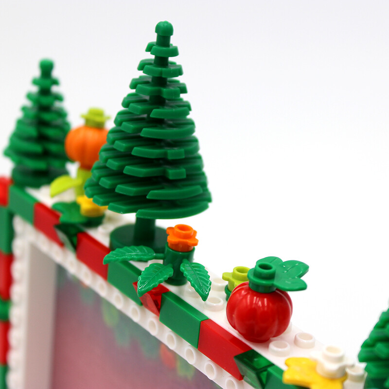 PinLiving karácsonyi barkács fotókeret építőkockák képkijelző tartó asztali dekoráció karácsonyi ajándékok gyerekeknek 6,7 hüvelykes