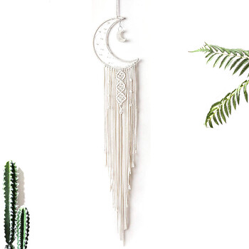 Star Moon Macrame Dream Catcher Boho Διακόσμηση Τοίχων Σπιτιού Κορίτσια Παιδικά Παιδικά Νηπιαγωγείο Διακόσμηση κήπου Εξωτερικού χώρου