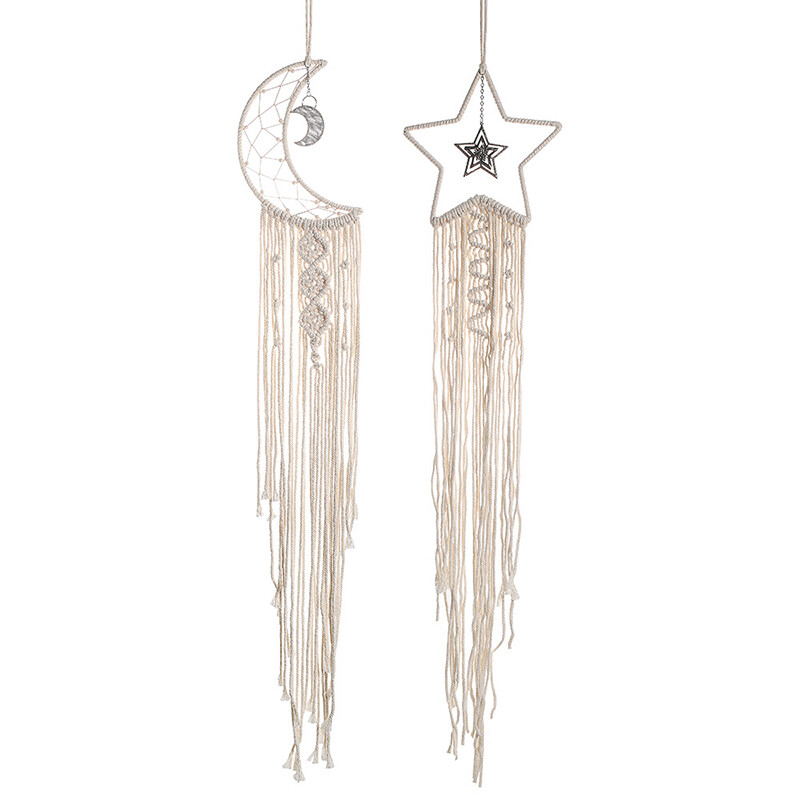 Csillaghold Makramé Álomfogó Boho Otthoni Fali dekoráció Lányok Gyerekek Gyerekek Bölcsődei Kert Dekoráció Kültéri Ajándékok
