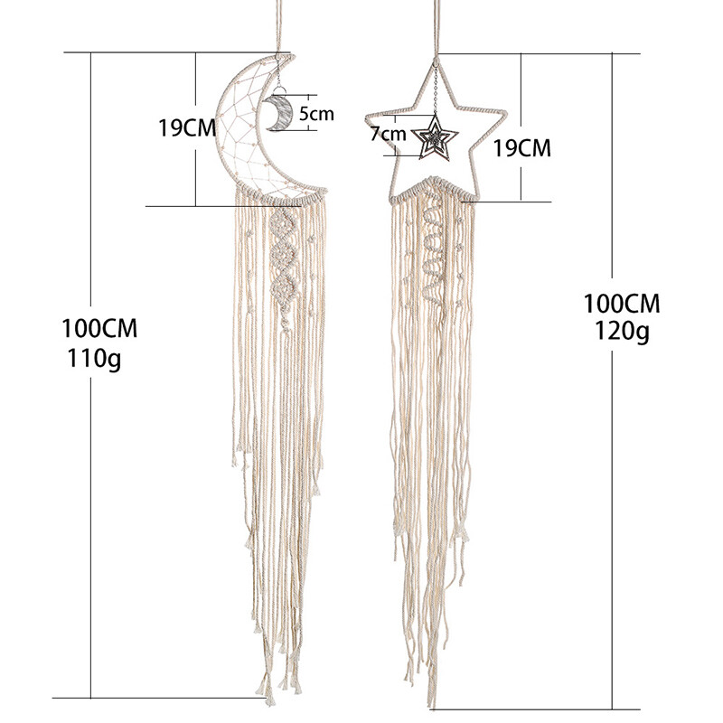 Csillaghold Makramé Álomfogó Boho Otthoni Fali dekoráció Lányok Gyerekek Gyerekek Bölcsődei Kert Dekoráció Kültéri Ajándékok