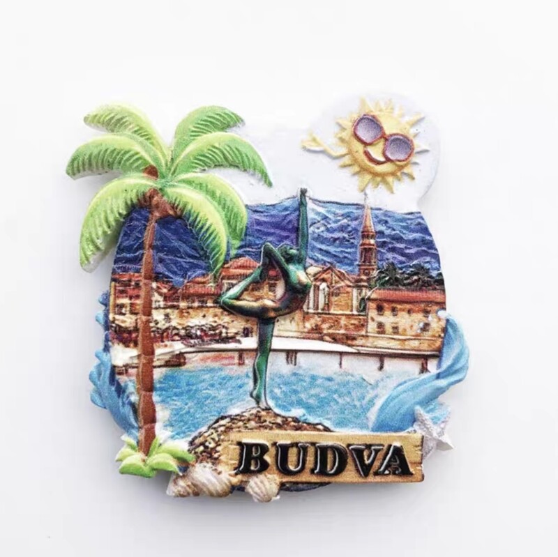 Európa Montenegró 3D turisztikai ajándéktárgy mágneses hűtőszekrény matricagyűjtemény ajándék hűtőmágnesek