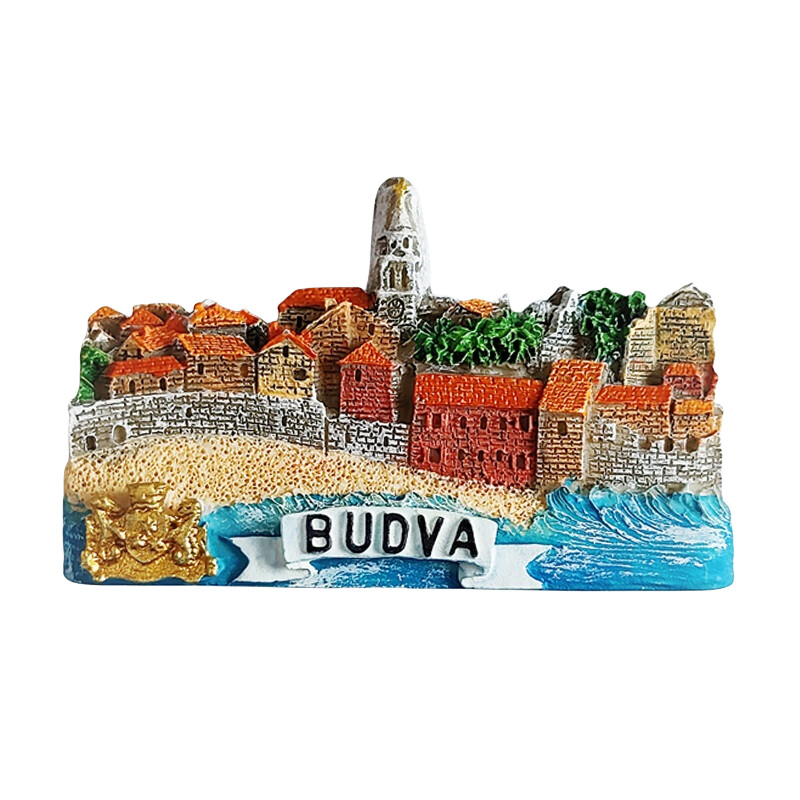 Európa Montenegró 3D turisztikai ajándéktárgy mágneses hűtőszekrény matricagyűjtemény ajándék hűtőmágnesek