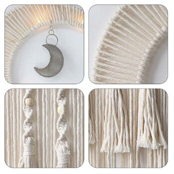 Macrame Dream Catcher με φωτάκια Boho Διακόσμηση σπιτιού Moon Ramadan Διακόσμηση Μακραμέ Κρεμαστό τοίχου μωρού Nordic Διακόσμηση δωματίου