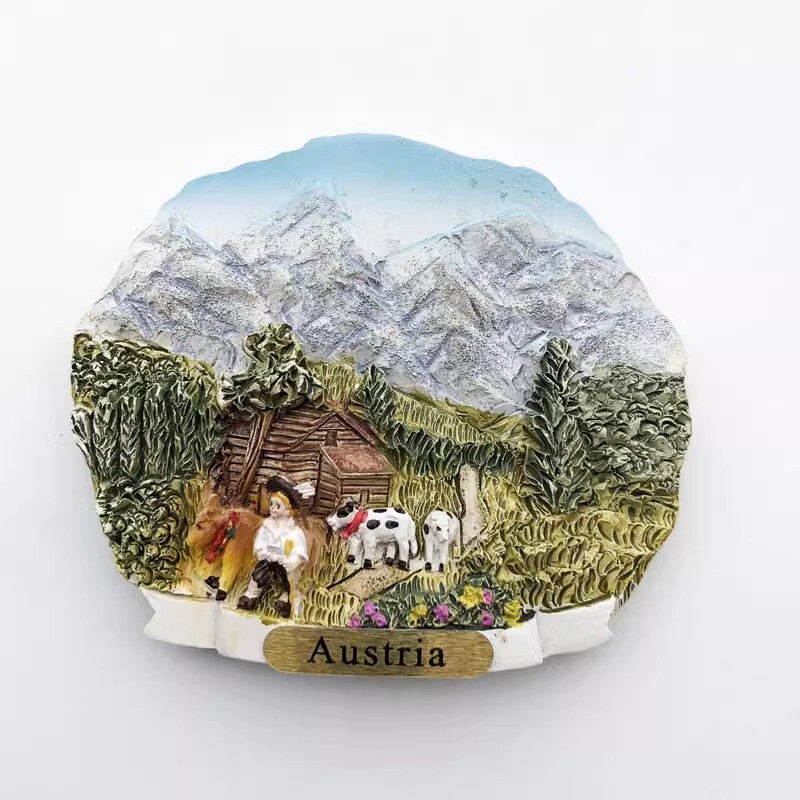 Ausztria Hűtőmatricák Alpok Jungfrau Utazás Emléktárgyak Hűtőmágnesek Lakásdekoráció Fotó Fali Mágneses matricák Ajándékok