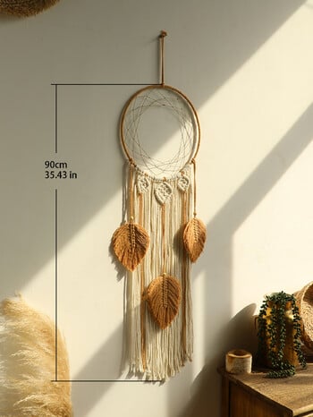 Macrame Dream Catcher Bohemian Leaf Dancing Wall Nordic Decor Boho Χειροποίητα στολίδια ταπισερί για διακόσμηση σπιτιού σαλονιού