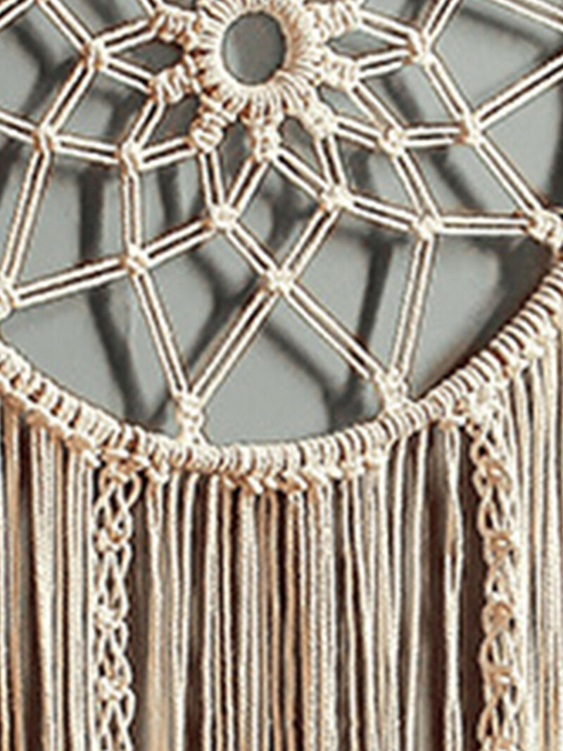 Macrame Dream Catcher Bohém levél függő fal Nordic Decor Boho kézzel készített gobelin díszek otthoni nappali dekorációhoz