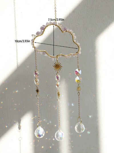 Cloud Suncatcher Wall Hanging Crystal Wind Chime Rainbow Maker Light Catcher Αξεσουάρ αυτοκινήτου Christmas Sun Catcher Διακόσμηση σπιτιού
