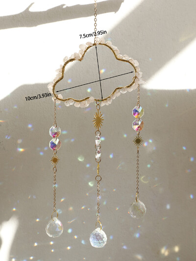 Cloud Suncatcher Wall Hanging Crystal Wind Chime Rainbow Maker Light Catcher Αξεσουάρ αυτοκινήτου Christmas Sun Catcher Διακόσμηση σπιτιού