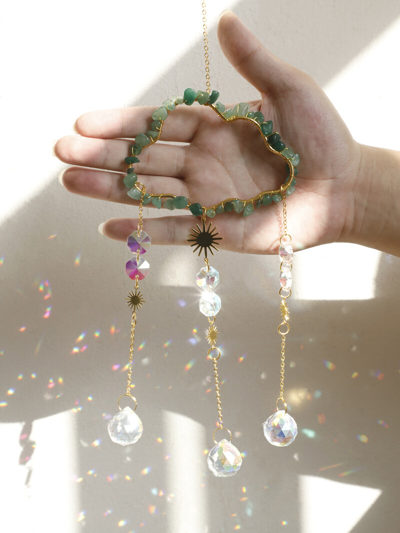 Felhő napfogó falra akasztható kristály szélcsengő szivárványkészítő fényfogó autós kiegészítők karácsonyi napfogó otthoni dekoráció