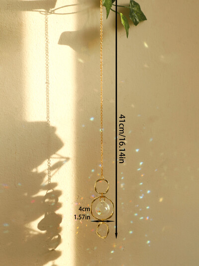 Χειροποίητα Boho Sun Catcher Κρεμαστά Στολίδια Wind Chimes Crystal Sun Catchers με χρυσή αλυσίδα για διακόσμηση τοίχου παραθύρου και κήπου