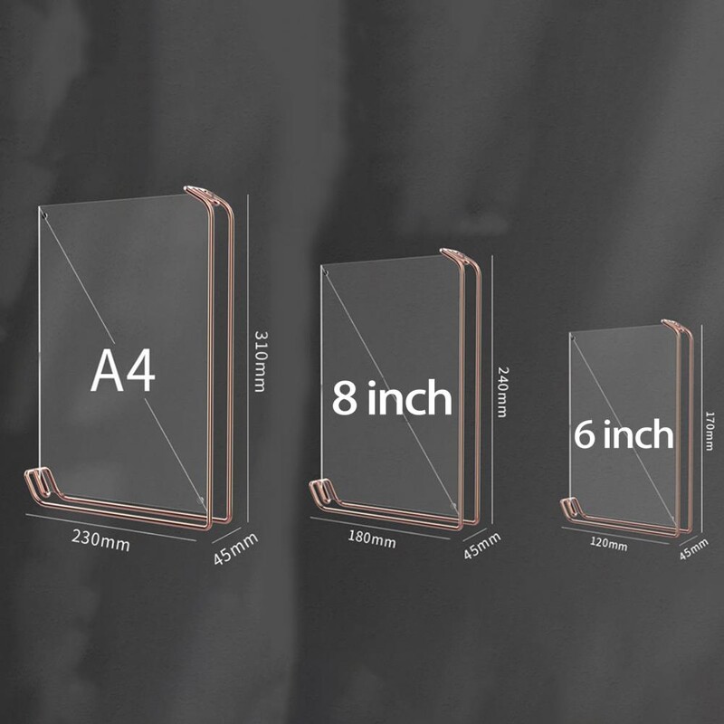 6/8 hüvelykes A4-es fém akril képkeret kétoldalas vízszintes függőleges képtároló asztali képkijelző keret otthoni kellék
