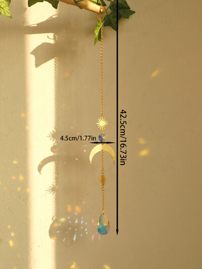 Boho Crystal Sun Catchers Κρεμαστά στολίδια Sun Catcher Wind Chimes Χειροποίητα με χρυσή αλυσίδα για Παράθυρο Διακόσμηση κήπου τοίχου