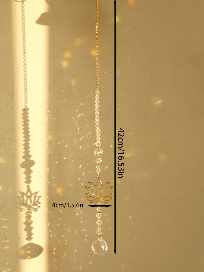 Boho Crystal napfogók függő díszek napfogó szélcsengő, kézzel készített arany lánccal az ablak falakhoz, kerti dekorációhoz