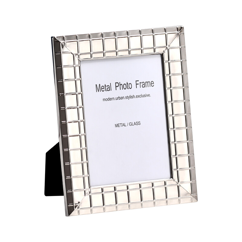 Ezüstözött fém fotókijelző állvány, egyszerű stílus, asztali állvány, luxus, MPF012