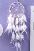 Dream Catcher White Feather Wind Chime Χειροποίητο Κοριτσίστικο Δωμάτιο Υπνοδωμάτιο Κρεμαστά στον τοίχο Διακοσμητικά Δώρο γενεθλίων Φεστιβάλ Διακόσμηση σπιτιού