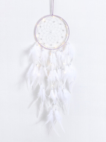 Dream Catcher White Feather Wind Chime Χειροποίητο Κοριτσίστικο Δωμάτιο Υπνοδωμάτιο Κρεμαστά στον τοίχο Διακοσμητικά Δώρο γενεθλίων Φεστιβάλ Διακόσμηση σπιτιού