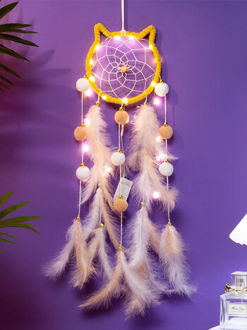 Dream Catcher Χειροποίητα υφάσματα εξωτερικού κήπου Wind Chimes Ροζ φτερά κρεβατοκάμαρα Κρεμαστά στολίδια Διακόσμηση τοίχου Χριστουγεννιάτικα δώρα γενεθλίων