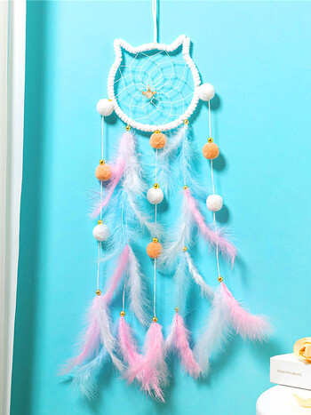 Dream Catcher Χειροποίητα υφάσματα εξωτερικού κήπου Wind Chimes Ροζ φτερά κρεβατοκάμαρα Κρεμαστά στολίδια Διακόσμηση τοίχου Χριστουγεννιάτικα δώρα γενεθλίων