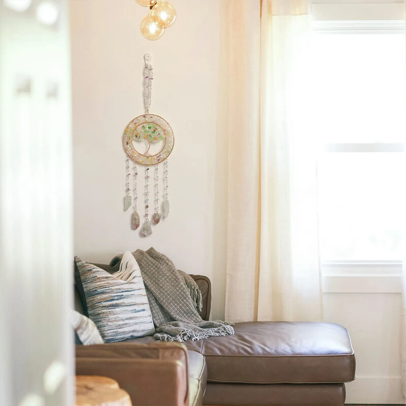 7 Chakre Pietre pretioase Agat Cristal Captorul de Vise Agata Naturala Dormitor Agatator Cristal Captorul de Vise Decoratiuni Artizanale pentru Casa