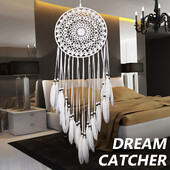 Dream Catchers Διακόσμηση σπιτιού Λευκό φτερό σκανδιναβικό ύφος τοίχου κρεμαστό σαλόνι υπνοδωμάτιο διακόσμηση Wind Chimes Dream Catcher