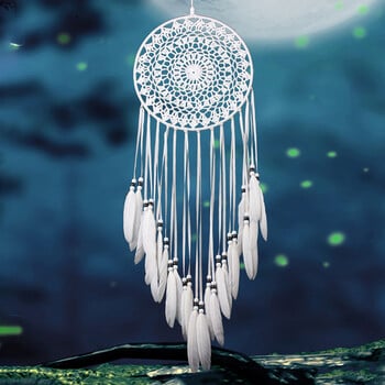 Dream Catchers Διακόσμηση σπιτιού Λευκό φτερό σκανδιναβικό ύφος τοίχου κρεμαστό σαλόνι υπνοδωμάτιο διακόσμηση Wind Chimes Dream Catcher