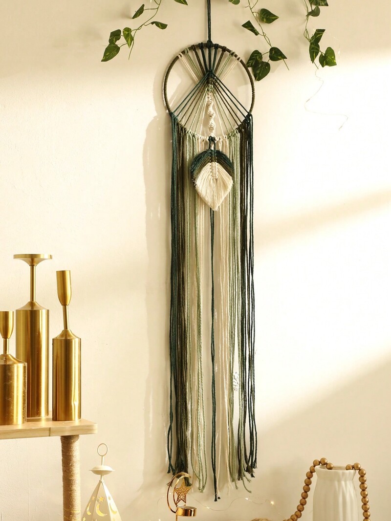 Macrame Dreamcatcher Macrame Circular Leaf Hanging Wall Decoration Boho Home Decor Tapiserie de perete Decor estetic de cameră Cadouri de Crăciun