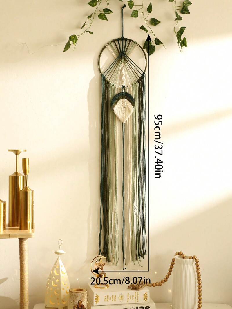 Macrame Dreamcatcher Macrame Circular Leaf Hanging Wall Decoration Boho Home Decor Tapiserie de perete Decor estetic de cameră Cadouri de Crăciun