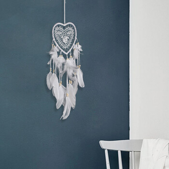 Dream Catcher Heart Feather Χάντρες Κρεμαστά Τοίχου Κορίτσι Δωμάτιο Αυτοκίνητο Διακόσμηση Παράθυρο Γραφείου Στολίδι Φτερά Διακοσμητικά Κρεμαστά στον τοίχο