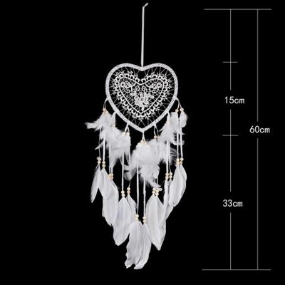 Dream Catcher Heart Feather Χάντρες Κρεμαστά Τοίχου Κορίτσι Δωμάτιο Αυτοκίνητο Διακόσμηση Παράθυρο Γραφείου Στολίδι Φτερά Διακοσμητικά Κρεμαστά στον τοίχο
