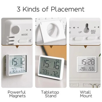 Εξαιρετικά λεπτό ρολόι τοίχου LCD με μεγάλη οθόνη Ψηφιακός μετρητής θερμοκρασίας και υγρασίας Απλό ξυπνητήρι Μαγνητικό σχέδιο Ρολόγια διακόσμηση