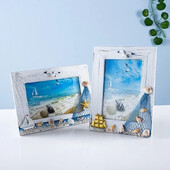 Κορνίζα Ocean Photo Summer Shell Seabird Ξύλινο Προμήθειο Mediterranean Personality Ξύλινο Πλαίσιο Τραπεζιού Στολίδια Κορνίζα
