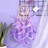 Creative Dreamcatcher Κρεμαστό Ονειροπαγίδα με ελαφρύ LED που κρέμεται στον τοίχο Wind Chimes Διακόσμηση τοίχου κρεβατοκάμαρας σπιτιού για δώρο