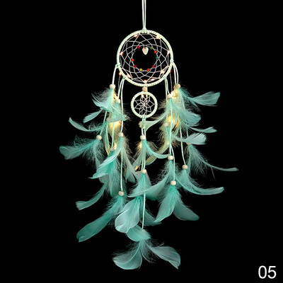 Creative Dreamcatcher Κρεμαστό Ονειροπαγίδα με ελαφρύ LED που κρέμεται στον τοίχο Wind Chimes Διακόσμηση τοίχου κρεβατοκάμαρας σπιτιού για δώρο