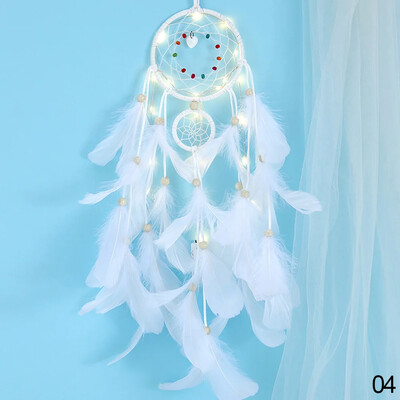 Creative Dreamcatcher Κρεμαστό Ονειροπαγίδα με ελαφρύ LED που κρέμεται στον τοίχο Wind Chimes Διακόσμηση τοίχου κρεβατοκάμαρας σπιτιού για δώρο