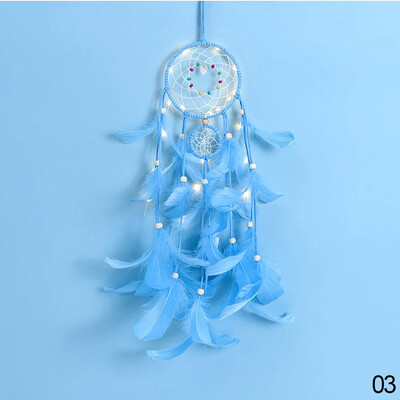 Creative Dreamcatcher Κρεμαστό Ονειροπαγίδα με ελαφρύ LED που κρέμεται στον τοίχο Wind Chimes Διακόσμηση τοίχου κρεβατοκάμαρας σπιτιού για δώρο