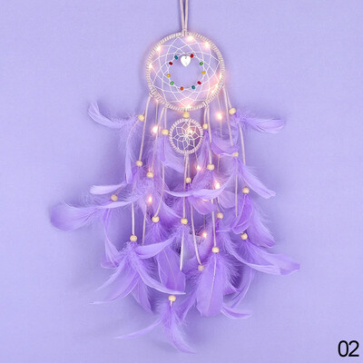 Creative Dreamcatcher Κρεμαστό Ονειροπαγίδα με ελαφρύ LED που κρέμεται στον τοίχο Wind Chimes Διακόσμηση τοίχου κρεβατοκάμαρας σπιτιού για δώρο