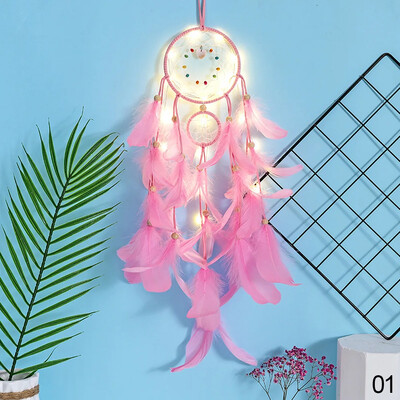Creative Dreamcatcher Κρεμαστό Ονειροπαγίδα με ελαφρύ LED που κρέμεται στον τοίχο Wind Chimes Διακόσμηση τοίχου κρεβατοκάμαρας σπιτιού για δώρο