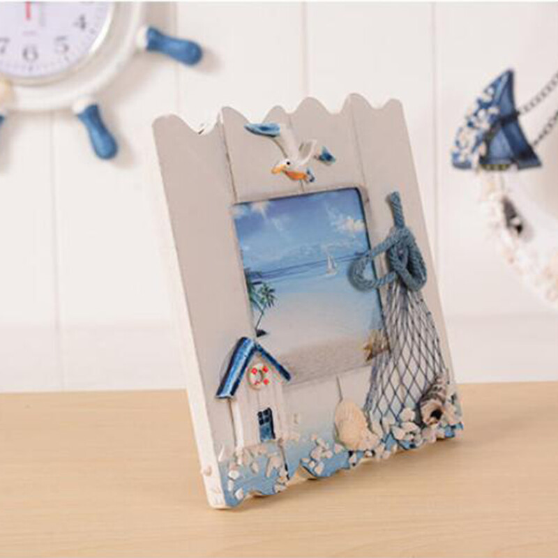 Rame foto din lemn bricolaj moderne, mare romantică, stil mediteranean, agățat pe perete, ușă, ramă foto, ramă foto pentru acasă, accesorii, cadouri