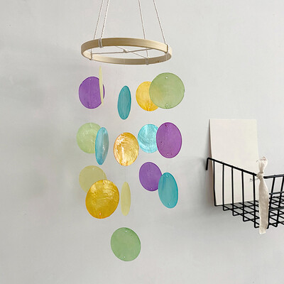 Moon Shell Eolian Clopot Captatoare de vise Culoare Natural Shell Wind Chime Vis Pervaz de fereastră Decor Balcon Cadou de inaugurare a casei