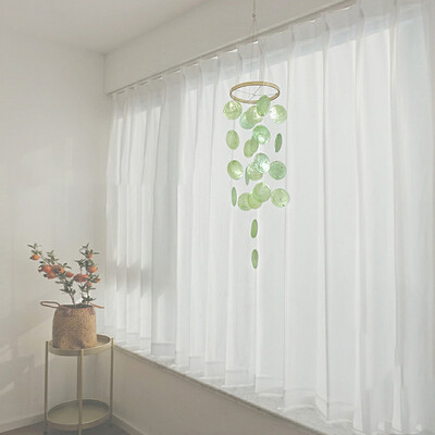 Moon Shell Eolian Clopot Captatoare de vise Culoare Natural Shell Wind Chime Vis Pervaz de fereastră Decor Balcon Cadou de inaugurare a casei