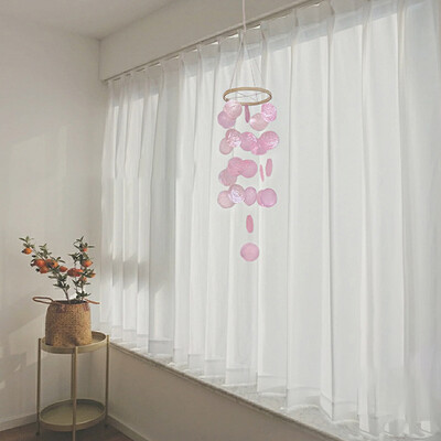 Moon Shell Eolian Clopot Captatoare de vise Culoare Natural Shell Wind Chime Vis Pervaz de fereastră Decor Balcon Cadou de inaugurare a casei