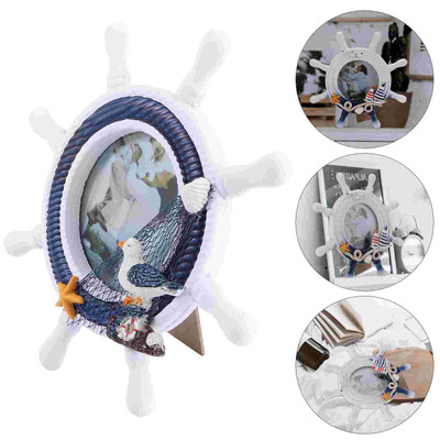 Rame Poze Vintage Decor Suport rotund Cadou Cadouri unice din lemn albastru pentru studenți