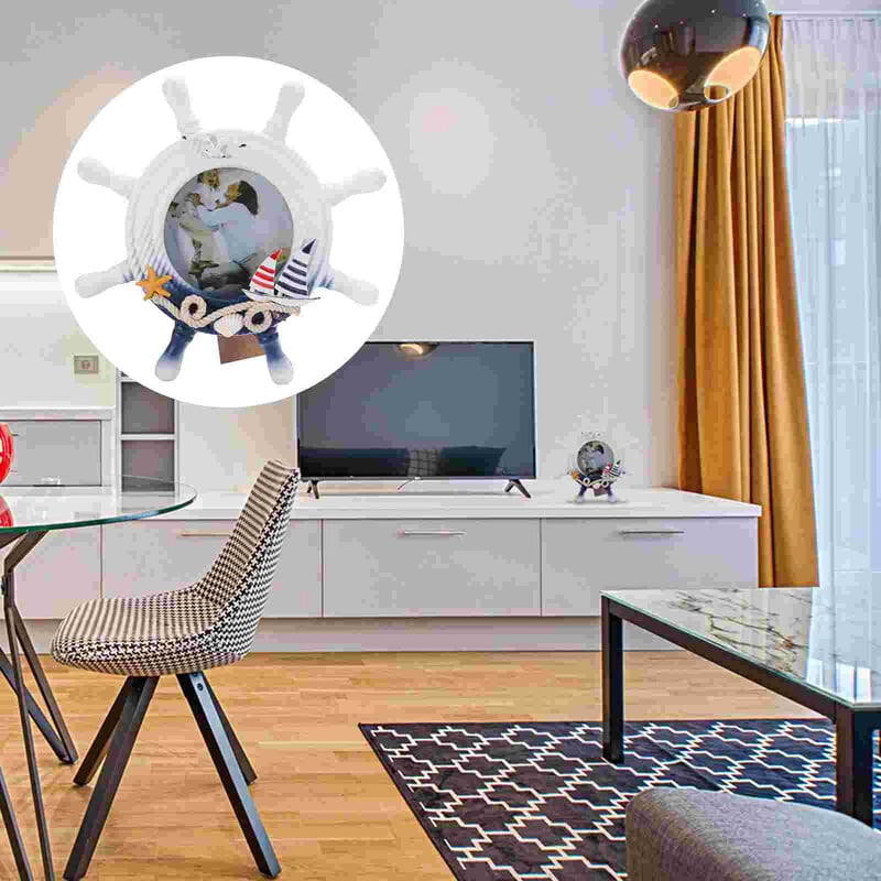 Rame Poze Vintage Decor Suport rotund Cadou Cadouri unice din lemn albastru pentru studenți