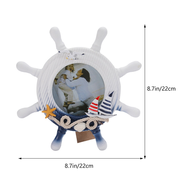 Rame Poze Vintage Decor Suport rotund Cadou Cadouri unice din lemn albastru pentru studenți