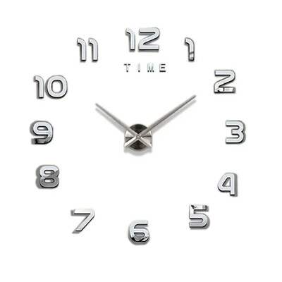 Ceas de decor dormitor Ceas de perete 3d mare Camera de zi Grădină mare Autocolant oglindă acrilic Decorare Artă Decor Ceasuri digitală